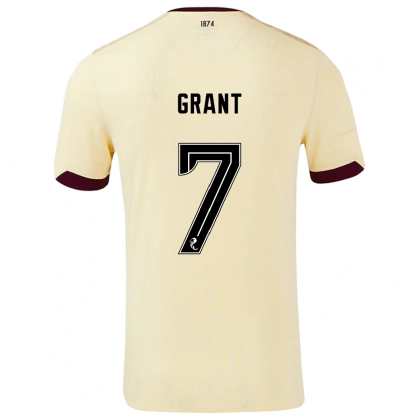 Danxen Män Jorge Grant #7 Grädde Bourgogne Bortatröja Matchtröjor 2024/25 Tröjor T-Tröja