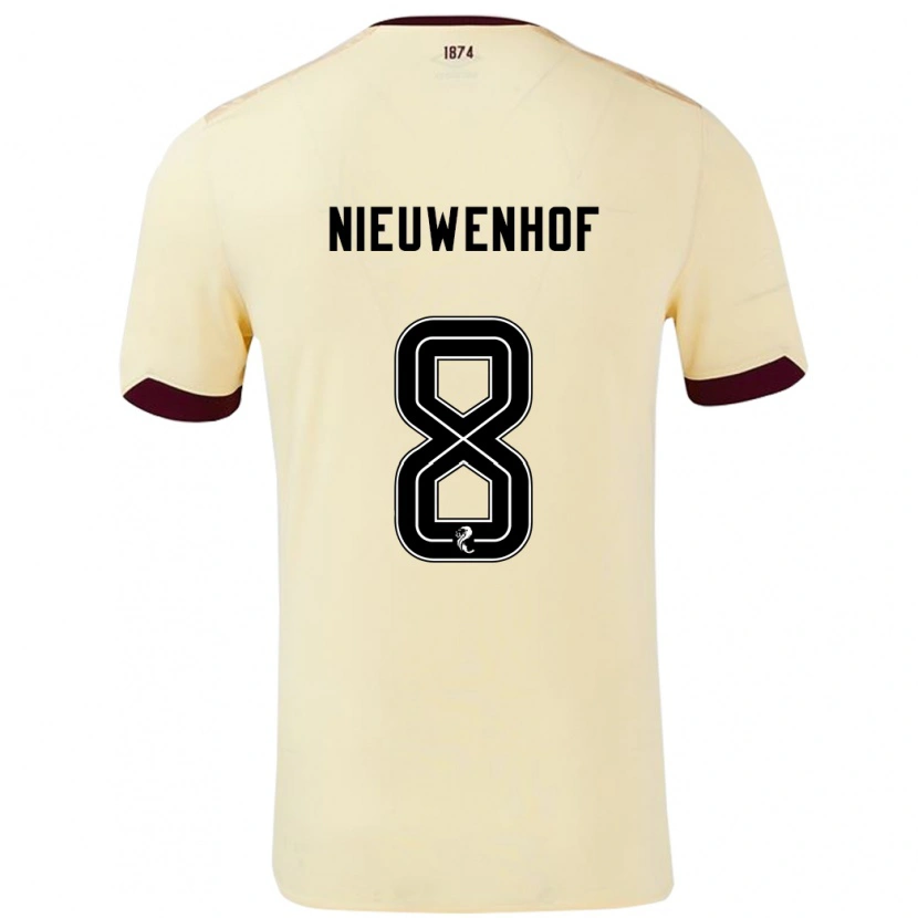 Danxen Män Calem Nieuwenhof #8 Grädde Bourgogne Bortatröja Matchtröjor 2024/25 Tröjor T-Tröja