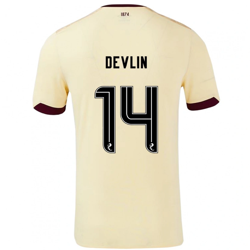 Danxen Män Cammy Devlin #14 Grädde Bourgogne Bortatröja Matchtröjor 2024/25 Tröjor T-Tröja
