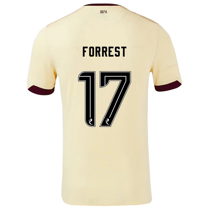 Danxen Män Alan Forrest #17 Grädde Bourgogne Bortatröja Matchtröjor 2024/25 Tröjor T-Tröja