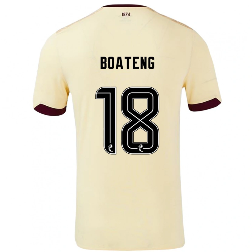 Danxen Män Malachi Boateng #18 Grädde Bourgogne Bortatröja Matchtröjor 2024/25 Tröjor T-Tröja