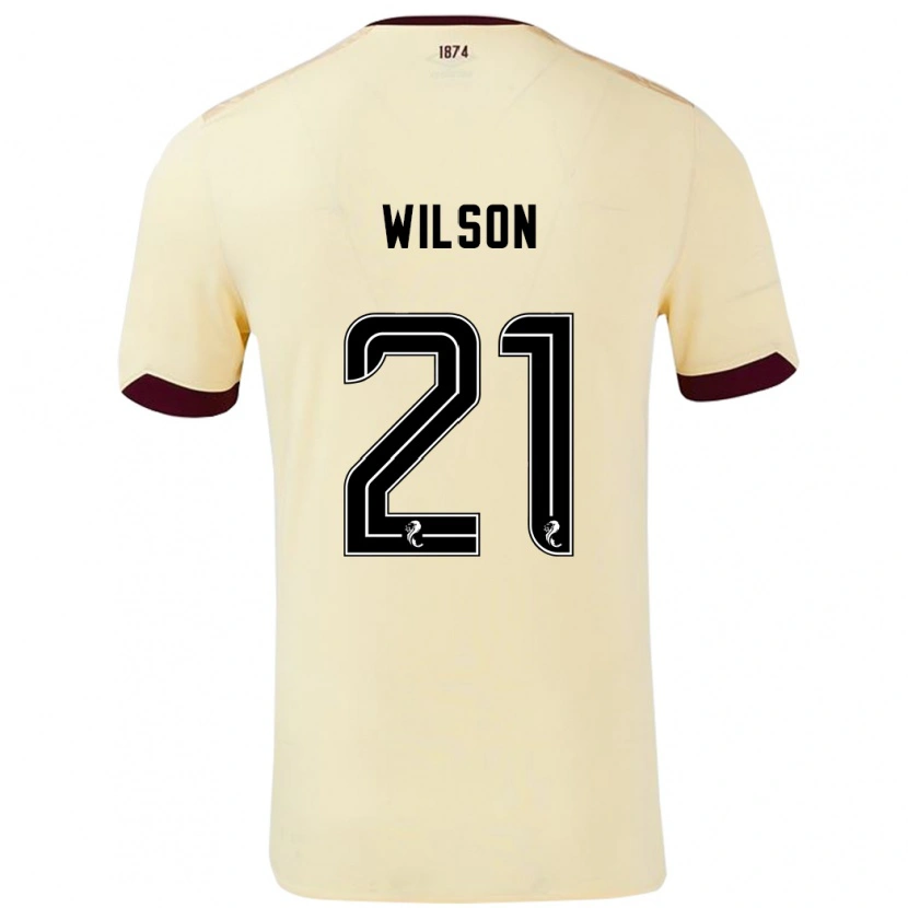 Danxen Män James Wilson #21 Grädde Bourgogne Bortatröja Matchtröjor 2024/25 Tröjor T-Tröja