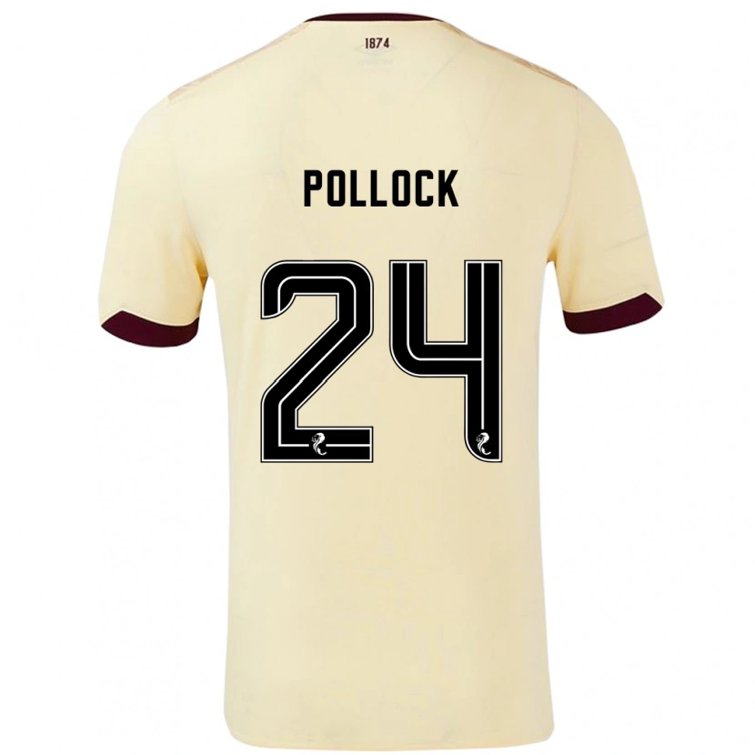 Danxen Män Finlay Pollock #24 Grädde Bourgogne Bortatröja Matchtröjor 2024/25 Tröjor T-Tröja