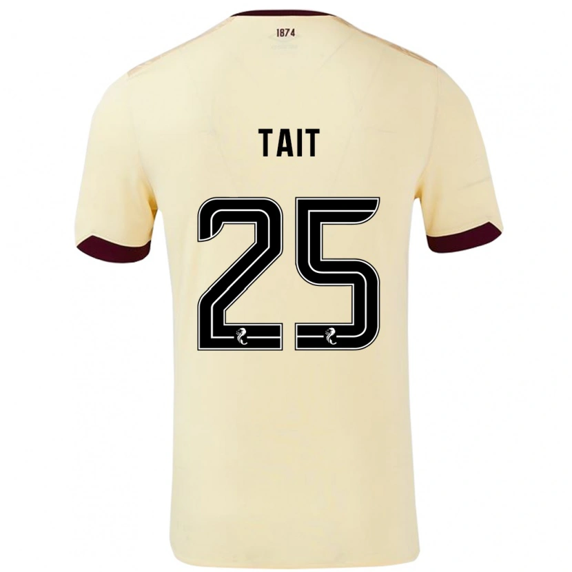 Danxen Män Macaulay Tait #25 Grädde Bourgogne Bortatröja Matchtröjor 2024/25 Tröjor T-Tröja