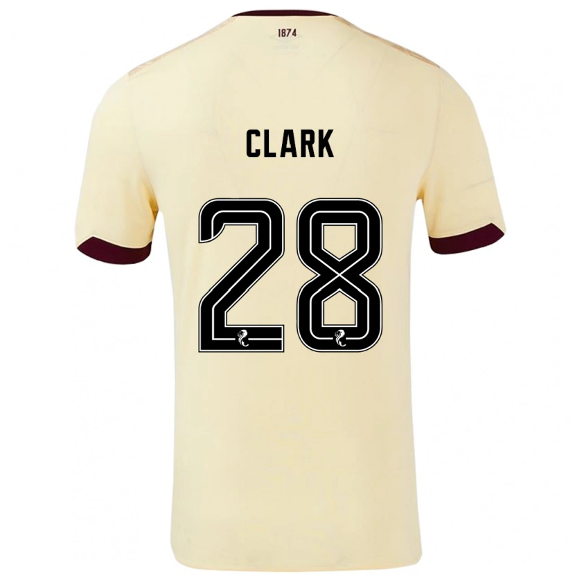 Danxen Män Zander Clark #28 Grädde Bourgogne Bortatröja Matchtröjor 2024/25 Tröjor T-Tröja