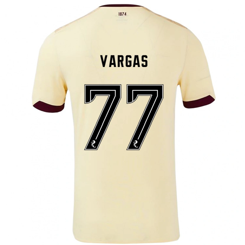 Danxen Män Kenneth Vargas #77 Grädde Bourgogne Bortatröja Matchtröjor 2024/25 Tröjor T-Tröja