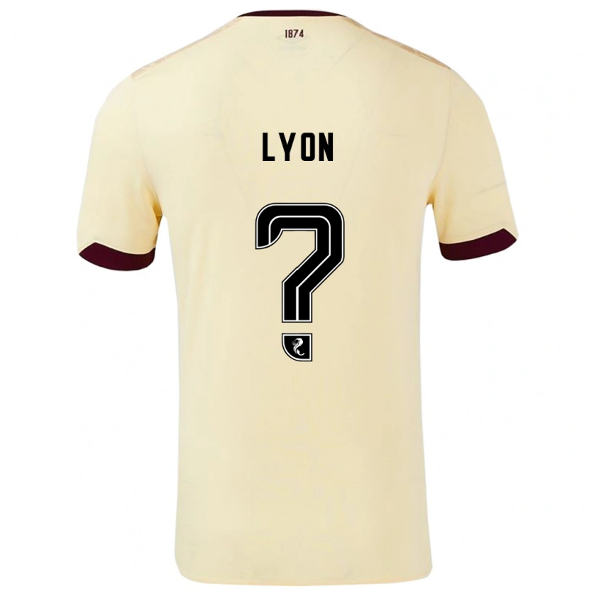 Danxen Män Jack Lyon #0 Grädde Bourgogne Bortatröja Matchtröjor 2024/25 Tröjor T-Tröja