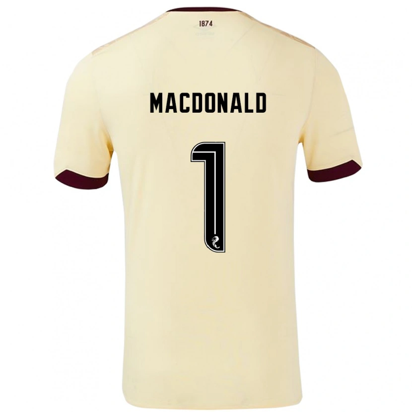 Danxen Män Jamie Macdonald #1 Grädde Bourgogne Bortatröja Matchtröjor 2024/25 Tröjor T-Tröja