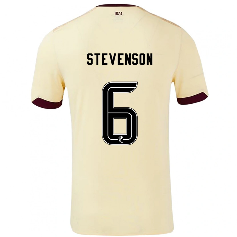 Danxen Män Gus Stevenson #6 Grädde Bourgogne Bortatröja Matchtröjor 2024/25 Tröjor T-Tröja