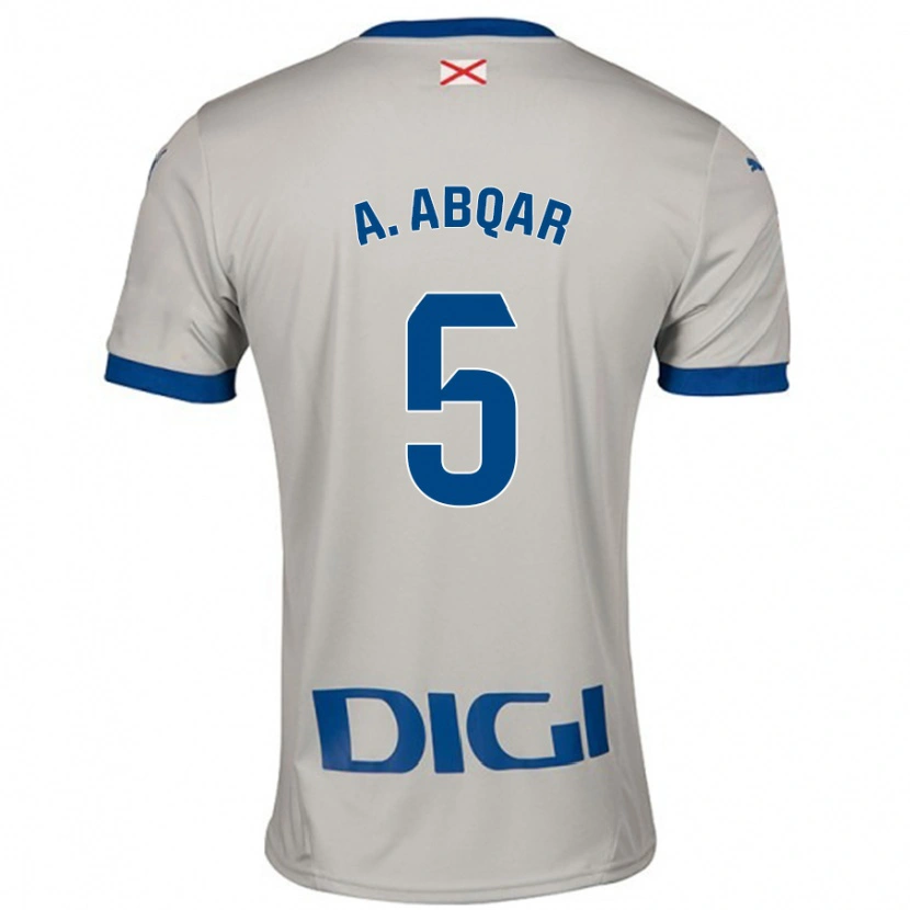Danxen Män Abdel Abqar #5 Ljusgrå Bortatröja Matchtröjor 2024/25 Tröjor T-Tröja
