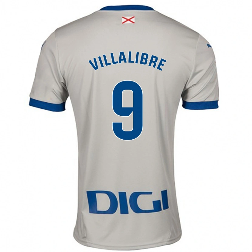 Danxen Män Asier Villalibre #9 Ljusgrå Bortatröja Matchtröjor 2024/25 Tröjor T-Tröja