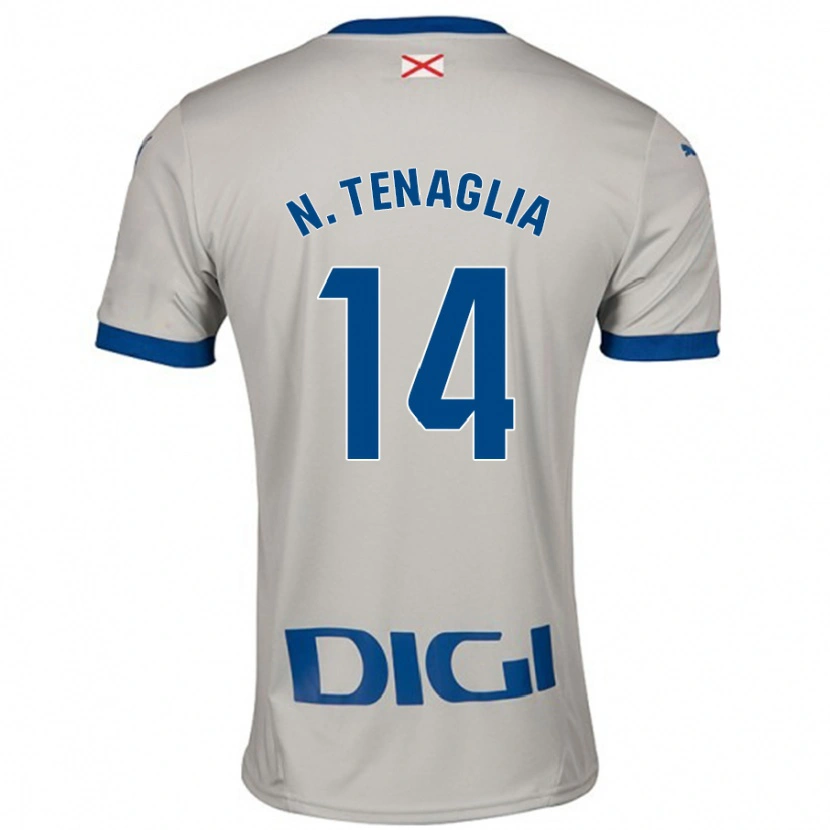 Danxen Män Nahuel Tenaglia #14 Ljusgrå Bortatröja Matchtröjor 2024/25 Tröjor T-Tröja
