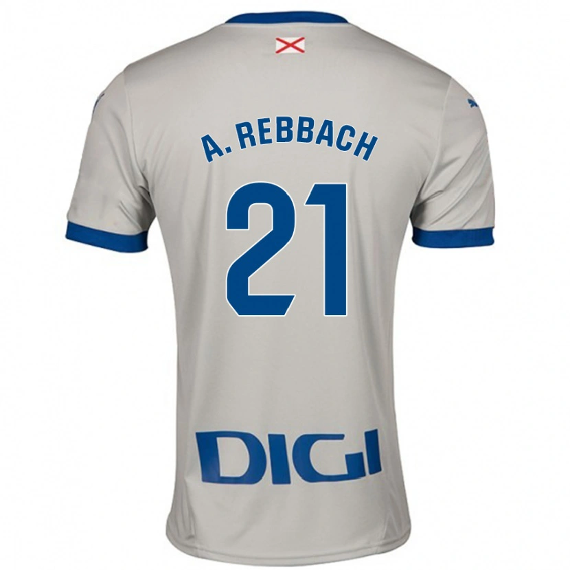 Danxen Män Abde Rebbach #21 Ljusgrå Bortatröja Matchtröjor 2024/25 Tröjor T-Tröja
