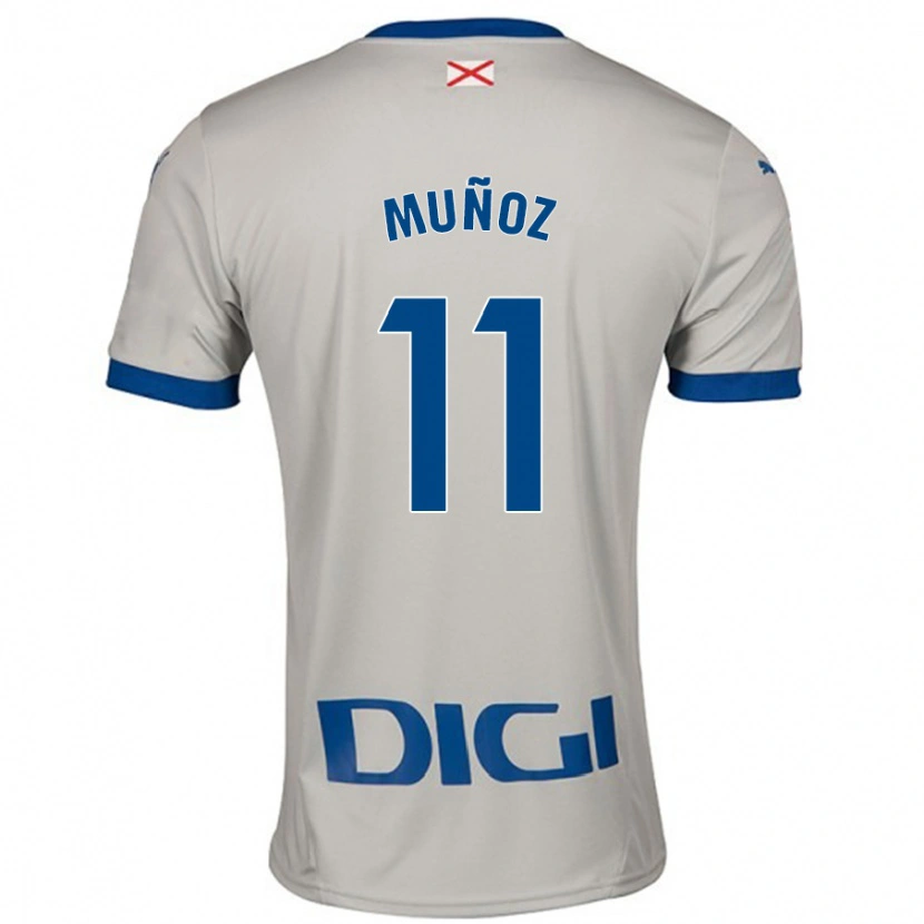 Danxen Män Egoitz Muñoz #11 Ljusgrå Bortatröja Matchtröjor 2024/25 Tröjor T-Tröja