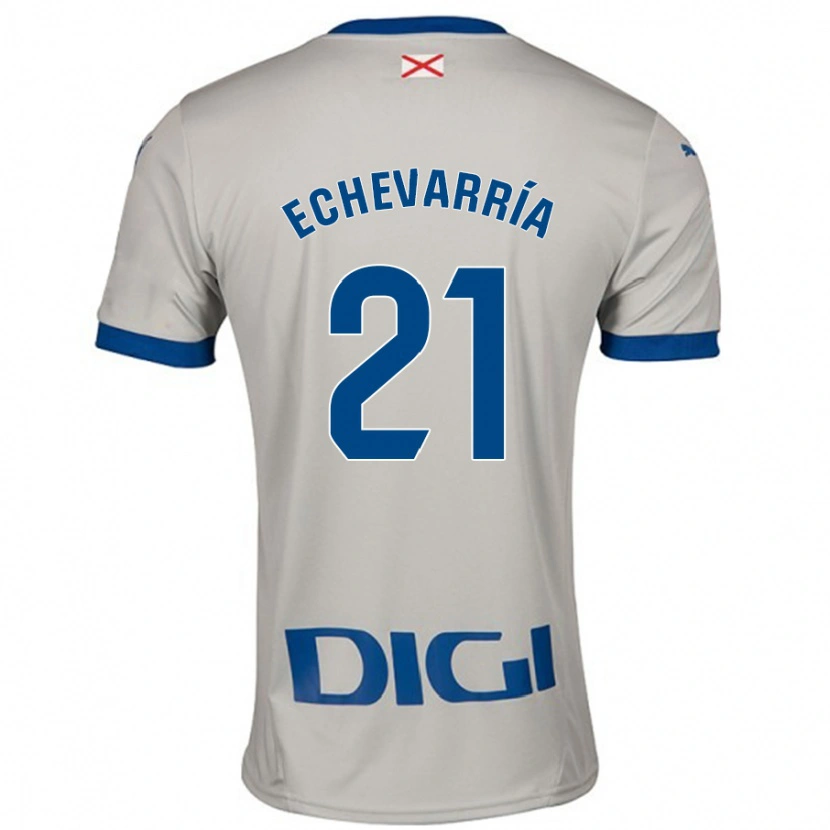 Danxen Män Martin Echevarría #21 Ljusgrå Bortatröja Matchtröjor 2024/25 Tröjor T-Tröja