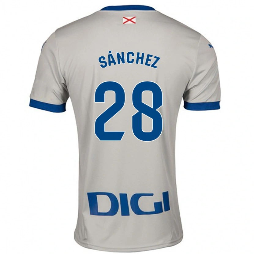 Danxen Män Ander Sánchez #28 Ljusgrå Bortatröja Matchtröjor 2024/25 Tröjor T-Tröja