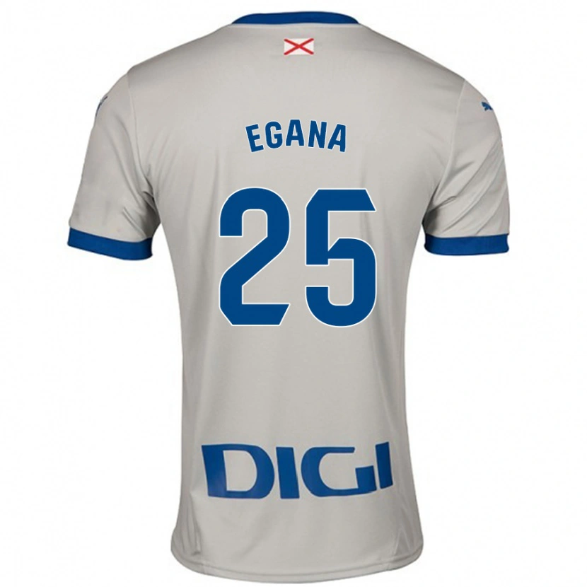 Danxen Män Eider Egaña #25 Ljusgrå Bortatröja Matchtröjor 2024/25 Tröjor T-Tröja