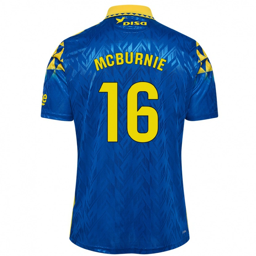 Danxen Män Oli Mcburnie #16 Blå Gul Bortatröja Matchtröjor 2024/25 Tröjor T-Tröja