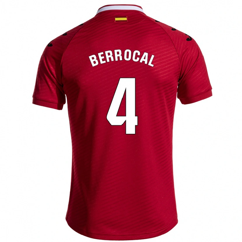 Danxen Män Juan Berrocal #4 Mörkröd Bortatröja Matchtröjor 2024/25 Tröjor T-Tröja
