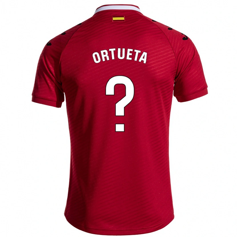 Danxen Män Ignacio Ortueta #0 Mörkröd Bortatröja Matchtröjor 2024/25 Tröjor T-Tröja