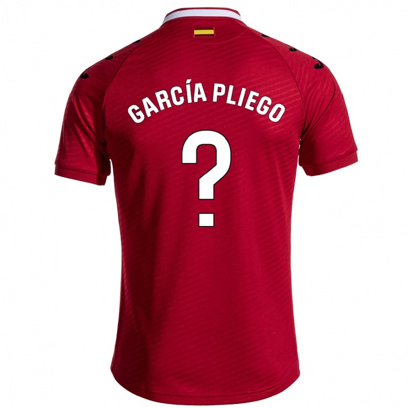Danxen Män Hugo García Pliego #0 Mörkröd Bortatröja Matchtröjor 2024/25 Tröjor T-Tröja