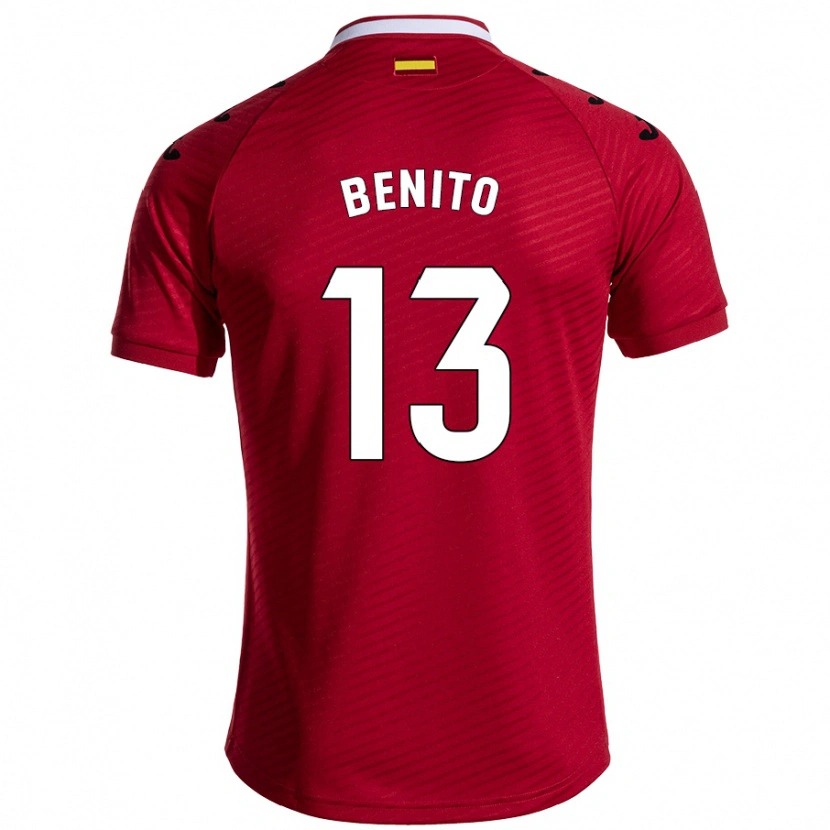 Danxen Män Jorge Benito #13 Mörkröd Bortatröja Matchtröjor 2024/25 Tröjor T-Tröja