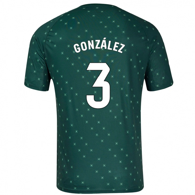 Danxen Män Edgar González #3 Mörkgrön Bortatröja Matchtröjor 2024/25 Tröjor T-Tröja