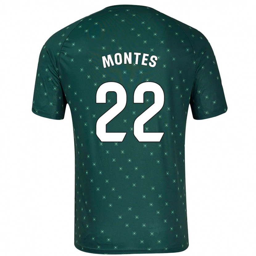 Danxen Män César Montes #22 Mörkgrön Bortatröja Matchtröjor 2024/25 Tröjor T-Tröja