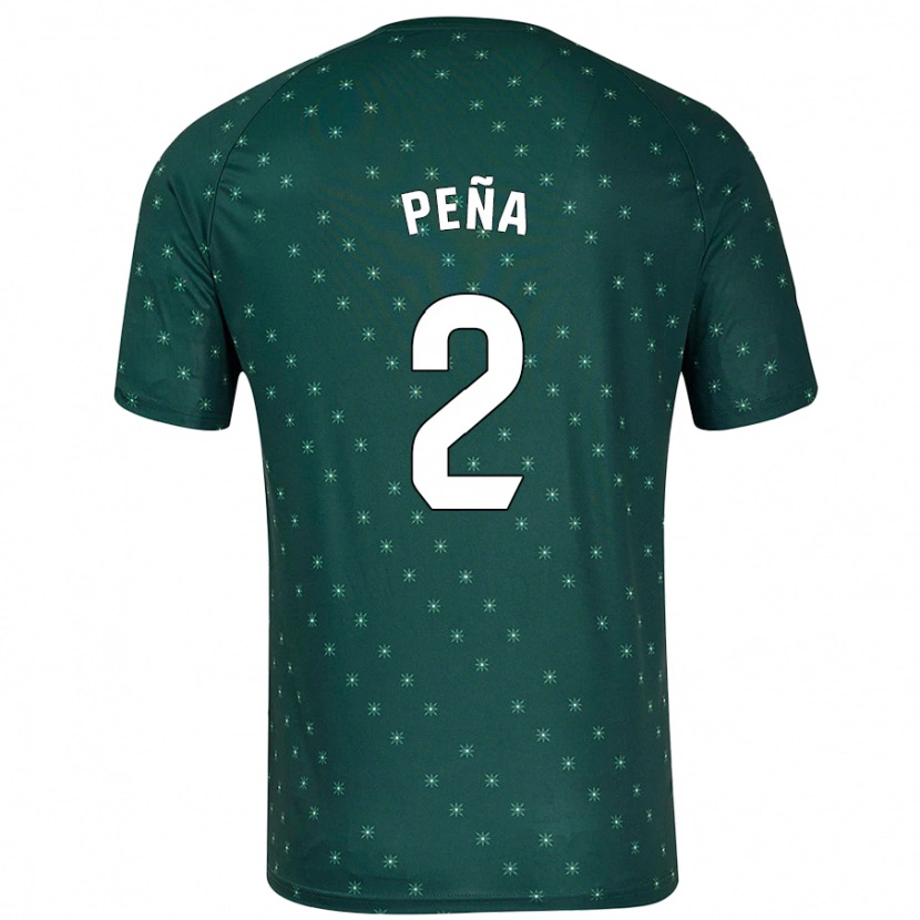 Danxen Män Miguel Peña #2 Mörkgrön Bortatröja Matchtröjor 2024/25 Tröjor T-Tröja