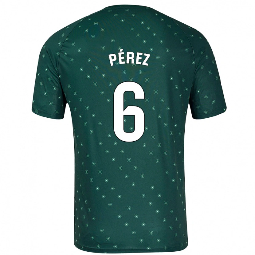 Danxen Män René Pérez #6 Mörkgrön Bortatröja Matchtröjor 2024/25 Tröjor T-Tröja