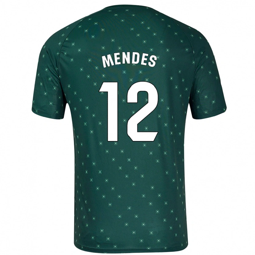 Danxen Män Alex Mendes #12 Mörkgrön Bortatröja Matchtröjor 2024/25 Tröjor T-Tröja