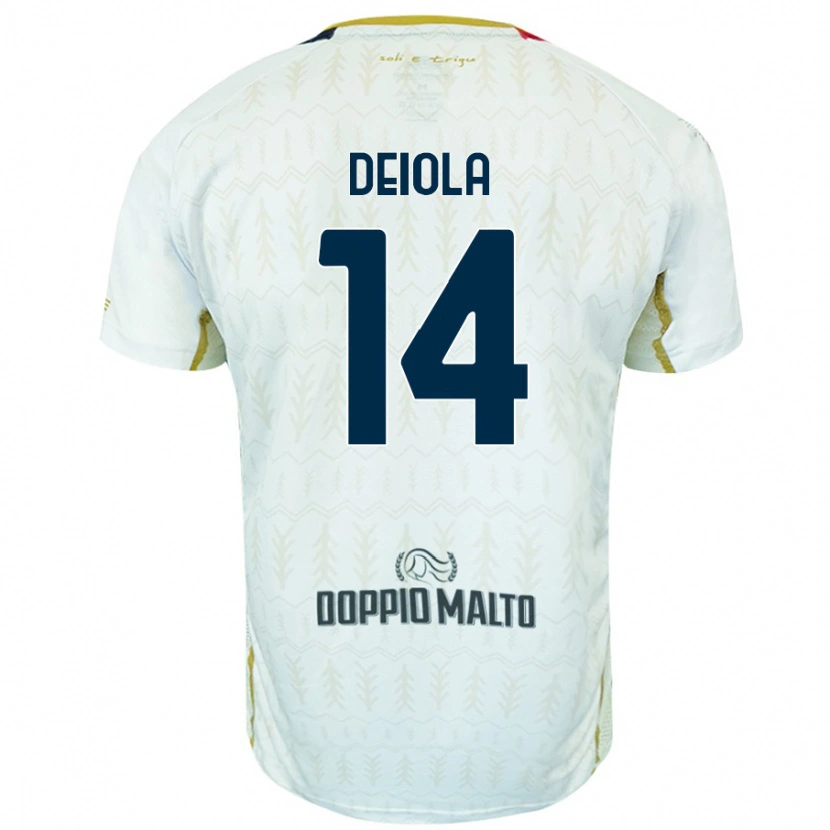 Danxen Män Alessandro Deiola #14 Vit Bortatröja Matchtröjor 2024/25 Tröjor T-Tröja