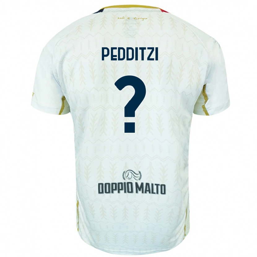 Danxen Män Simone Pedditzi #0 Vit Bortatröja Matchtröjor 2024/25 Tröjor T-Tröja