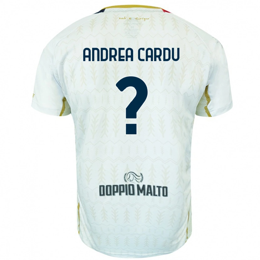 Danxen Män Gian Andrea Cardu #0 Vit Bortatröja Matchtröjor 2024/25 Tröjor T-Tröja