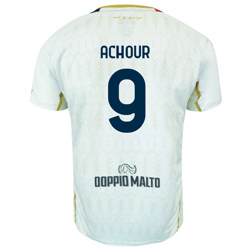 Danxen Män Sofiane Achour #9 Vit Bortatröja Matchtröjor 2024/25 Tröjor T-Tröja