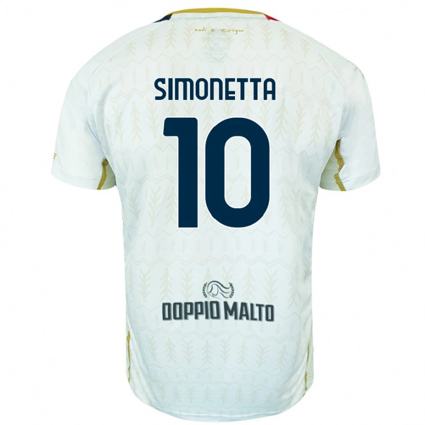 Danxen Män Jacopo Simonetta #10 Vit Bortatröja Matchtröjor 2024/25 Tröjor T-Tröja