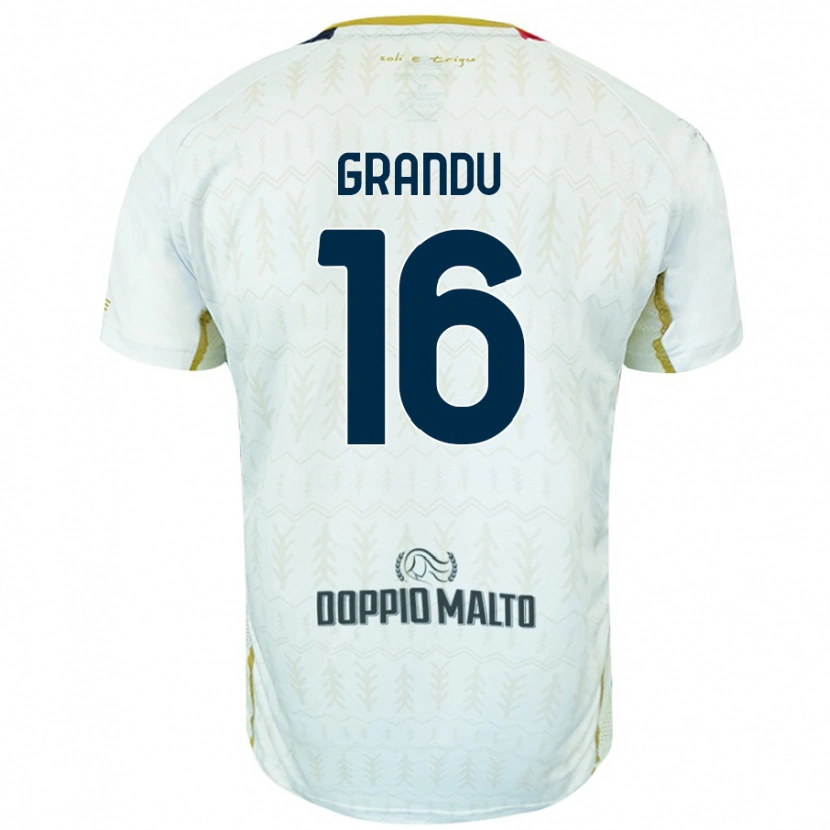 Danxen Män Nicola Grandu #16 Vit Bortatröja Matchtröjor 2024/25 Tröjor T-Tröja