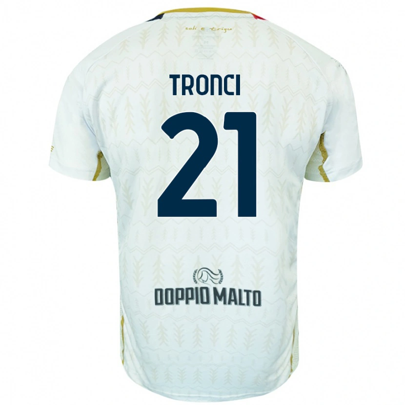 Danxen Män Luca Tronci #21 Vit Bortatröja Matchtröjor 2024/25 Tröjor T-Tröja