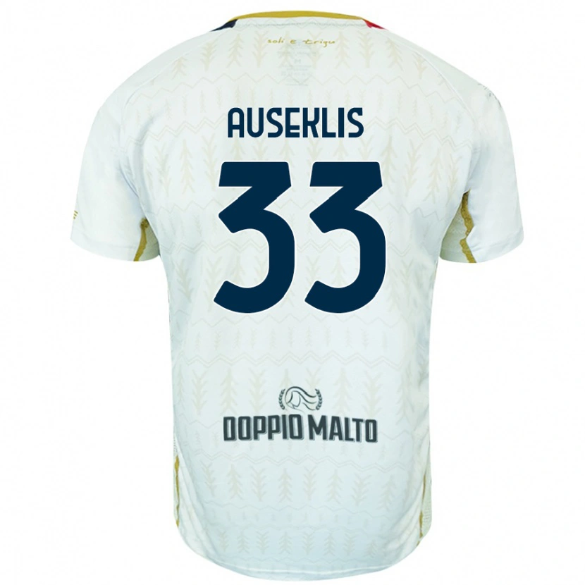 Danxen Män Henrijs Auseklis #33 Vit Bortatröja Matchtröjor 2024/25 Tröjor T-Tröja