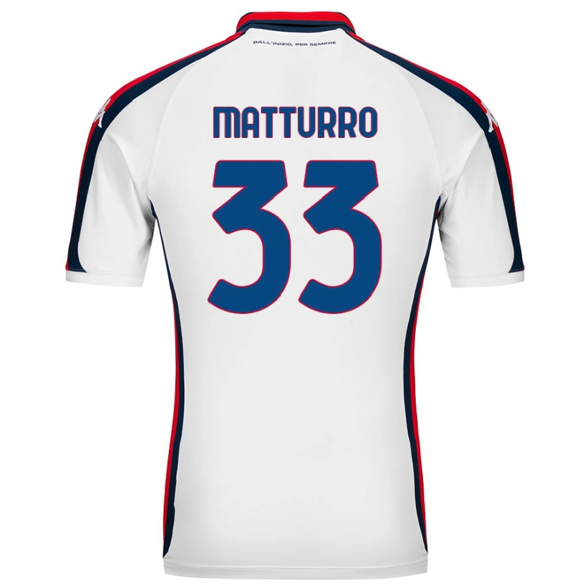 Danxen Män Alan Matturro #33 Vit Bortatröja Matchtröjor 2024/25 Tröjor T-Tröja