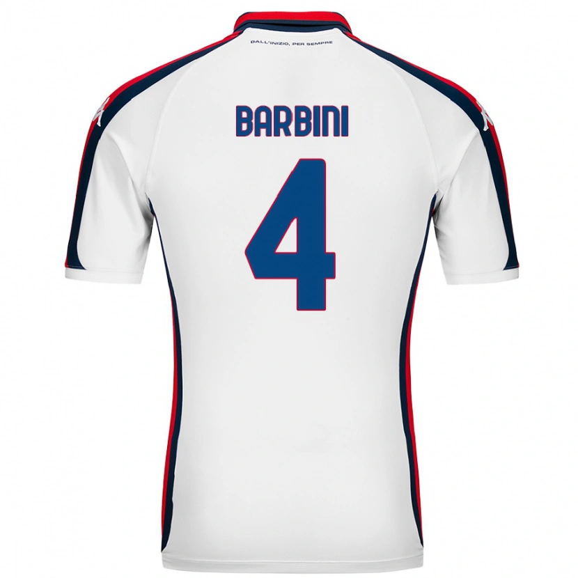 Danxen Män Matteo Barbini #4 Vit Bortatröja Matchtröjor 2024/25 Tröjor T-Tröja