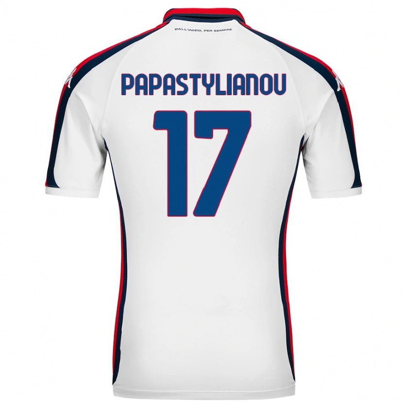 Danxen Män Lysandros Andreas Papastylianou #17 Vit Bortatröja Matchtröjor 2024/25 Tröjor T-Tröja