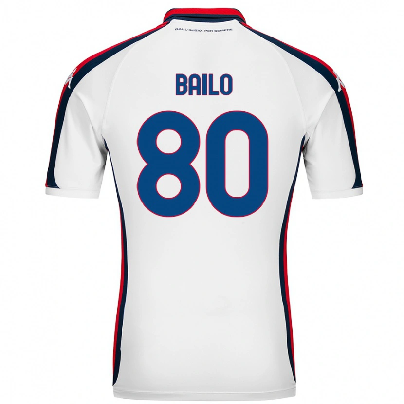 Danxen Män Giorgio Bailo #80 Vit Bortatröja Matchtröjor 2024/25 Tröjor T-Tröja