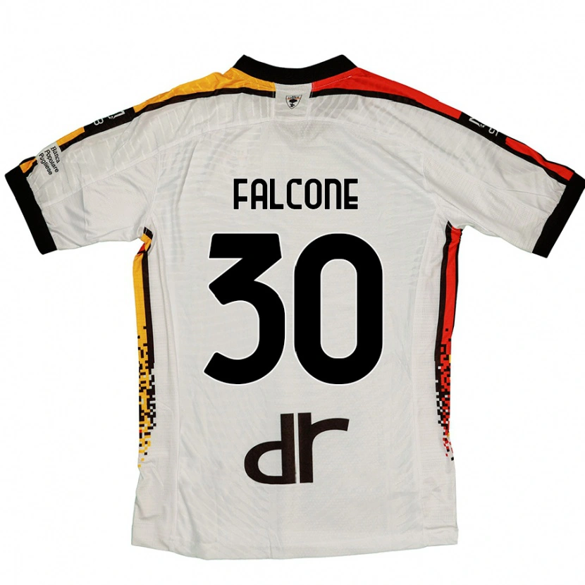 Danxen Män Wladimiro Falcone #30 Vit Svart Bortatröja Matchtröjor 2024/25 Tröjor T-Tröja