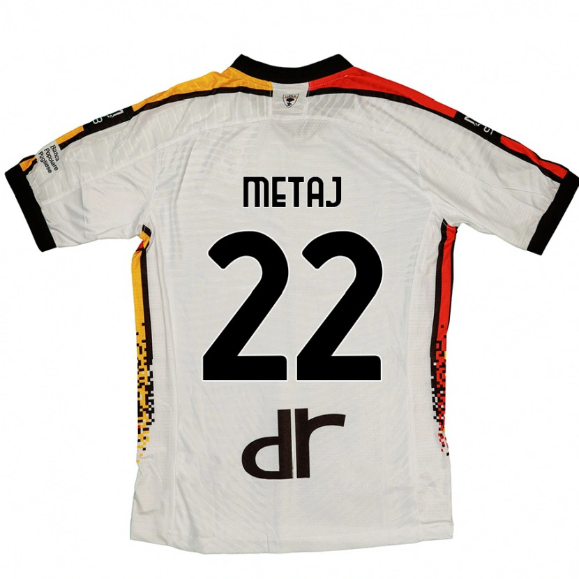 Danxen Män Dejvi Metaj #22 Vit Svart Bortatröja Matchtröjor 2024/25 Tröjor T-Tröja