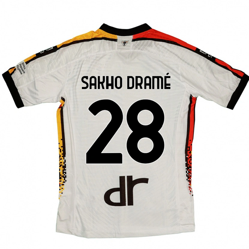 Danxen Män Samba Sakho Dramé #28 Vit Svart Bortatröja Matchtröjor 2024/25 Tröjor T-Tröja