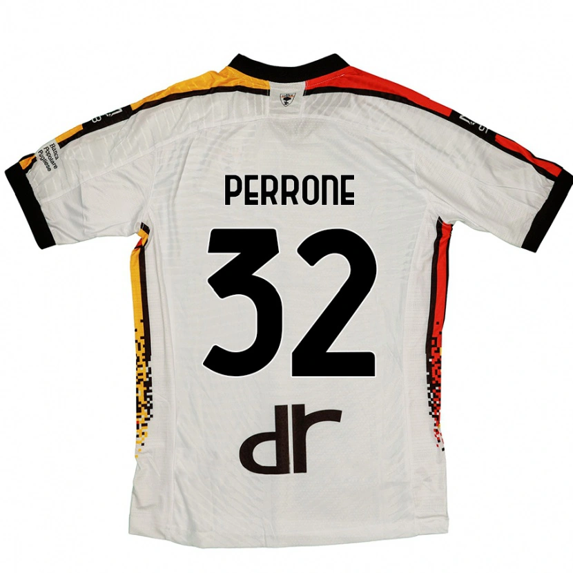 Danxen Män Samuele Perrone #32 Vit Svart Bortatröja Matchtröjor 2024/25 Tröjor T-Tröja