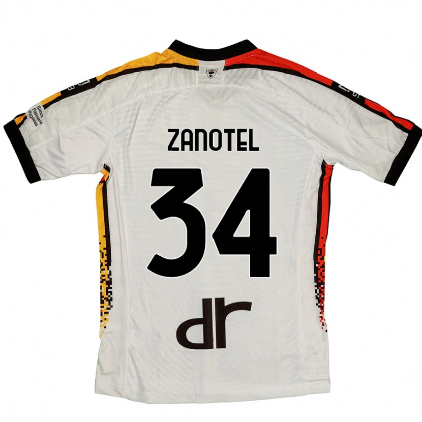 Danxen Män Giovanni Zanotel #34 Vit Svart Bortatröja Matchtröjor 2024/25 Tröjor T-Tröja