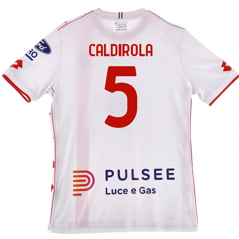 Danxen Män Luca Caldirola #5 Vit Röd Bortatröja Matchtröjor 2024/25 Tröjor T-Tröja