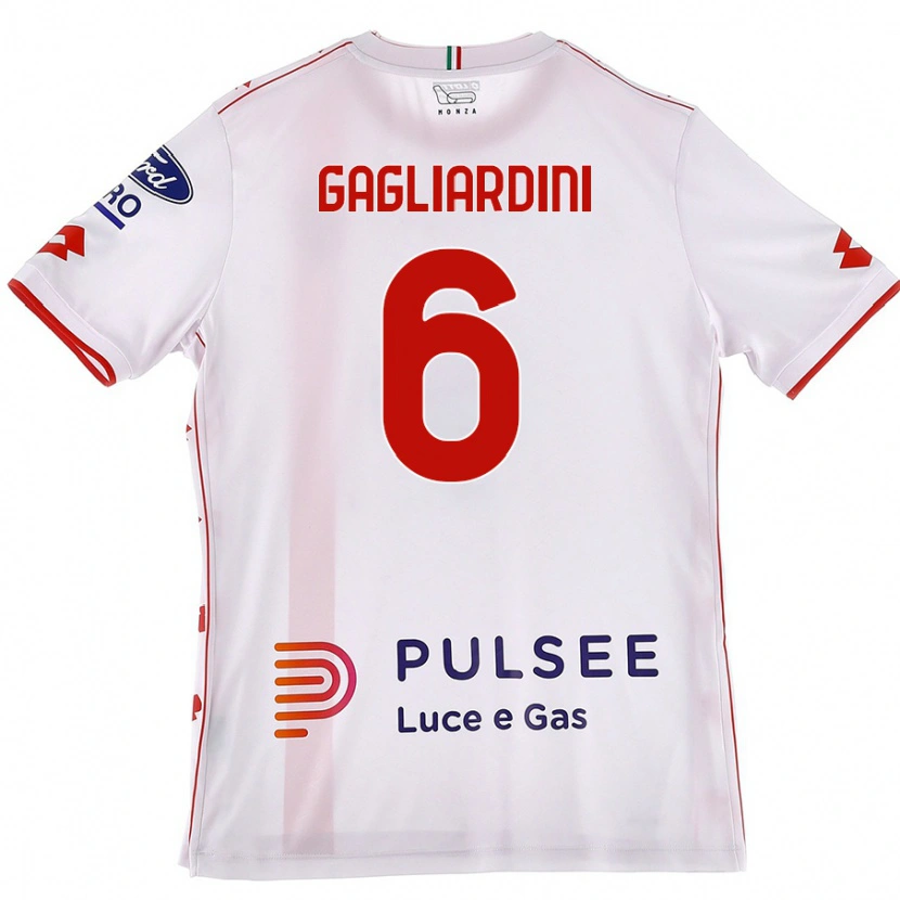 Danxen Män Roberto Gagliardini #6 Vit Röd Bortatröja Matchtröjor 2024/25 Tröjor T-Tröja